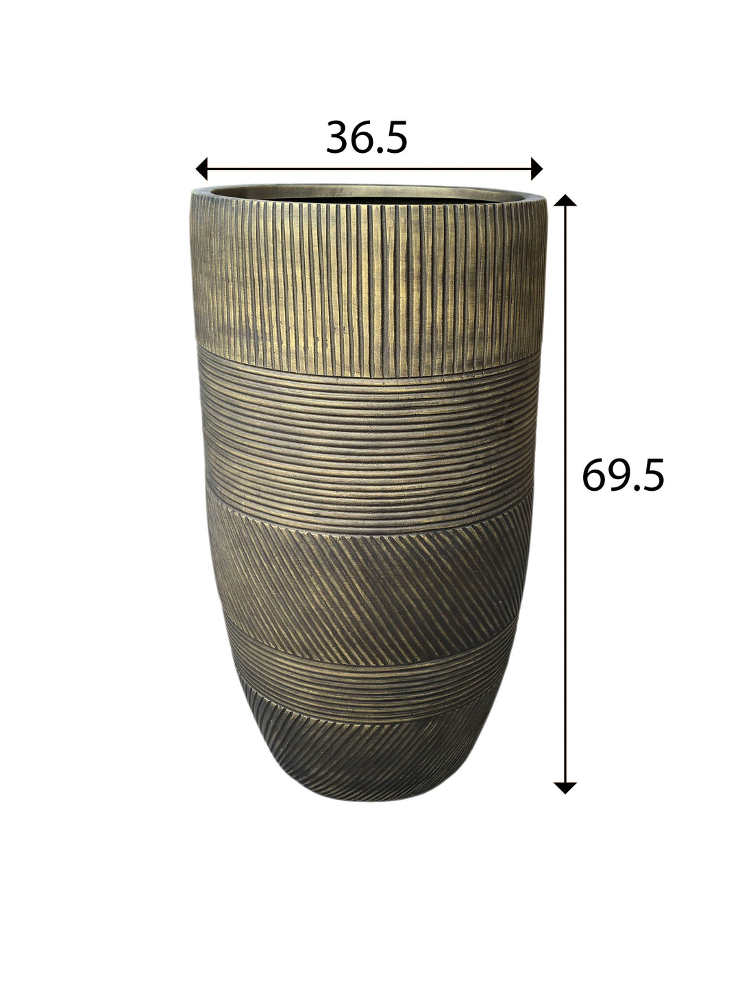 Tall Diagonal Striped Frp Slim Pot