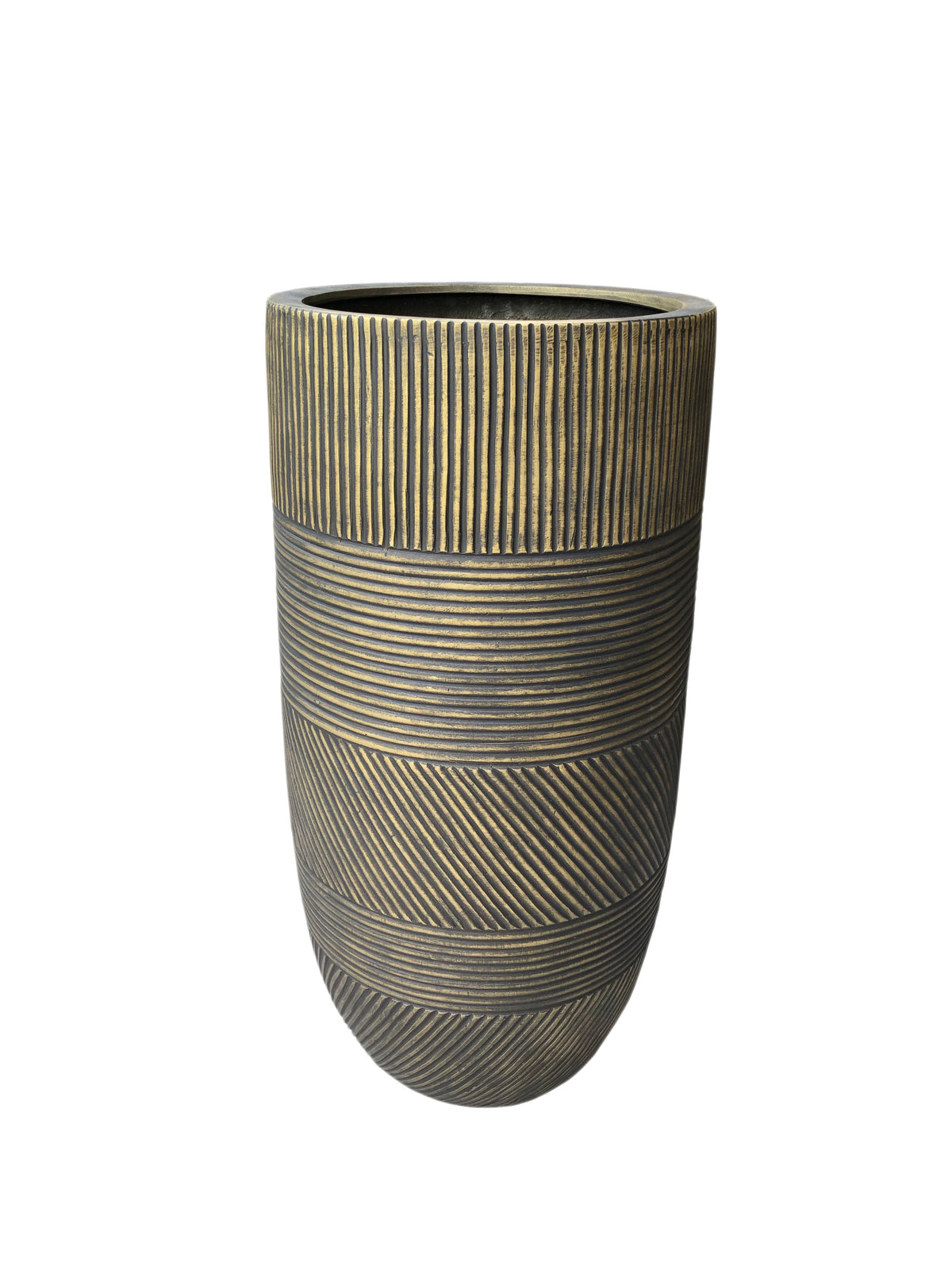 Tall Diagonal Striped Frp Slim Pot