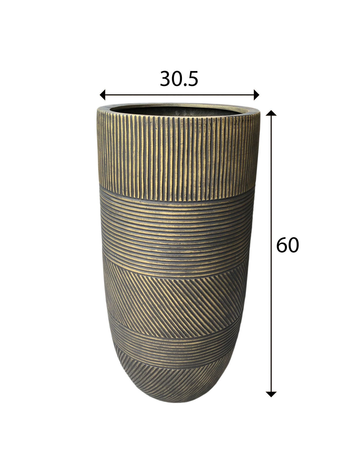 Tall Diagonal Striped Frp Slim Pot