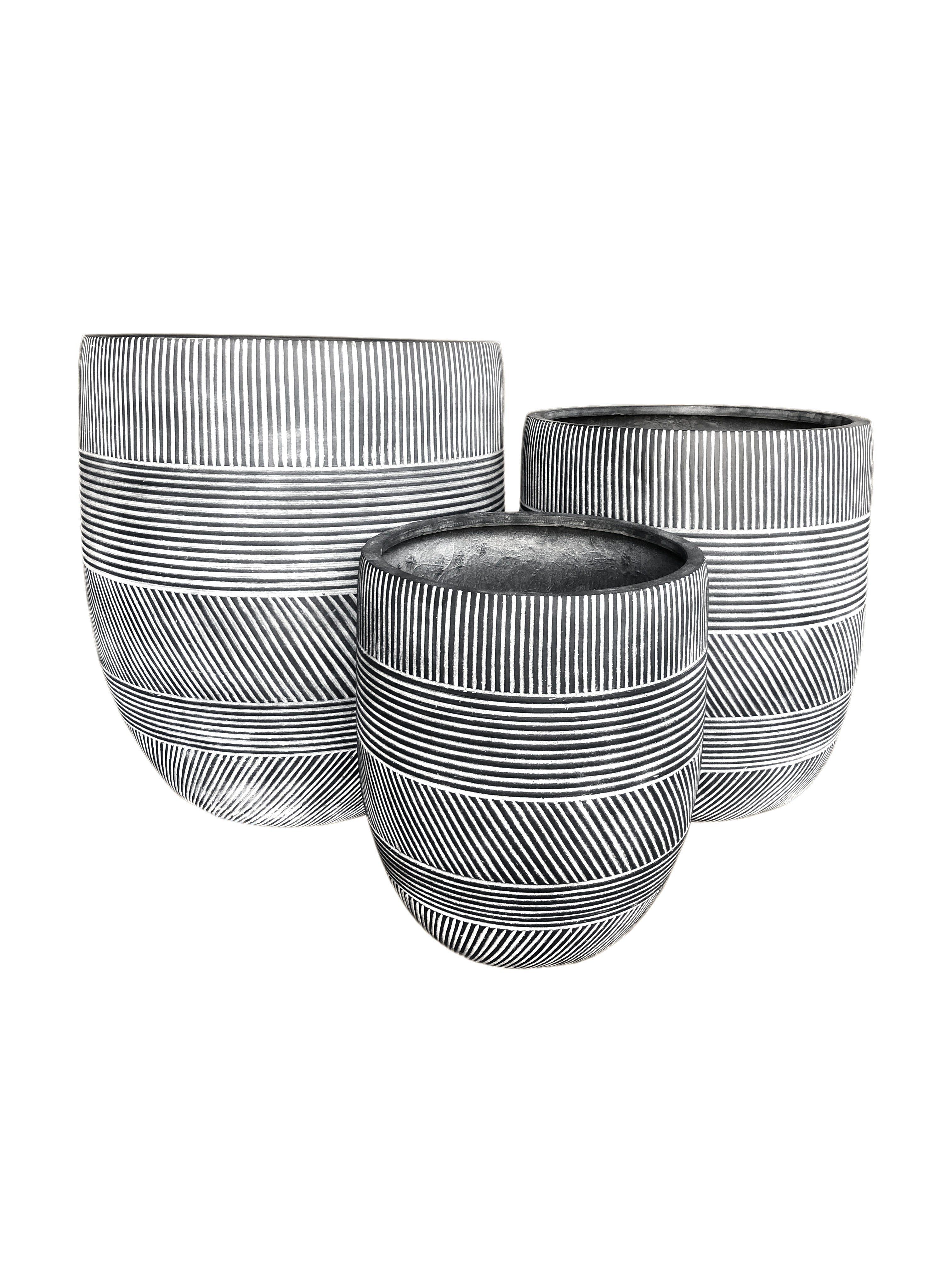 Diagonal Striped Pot