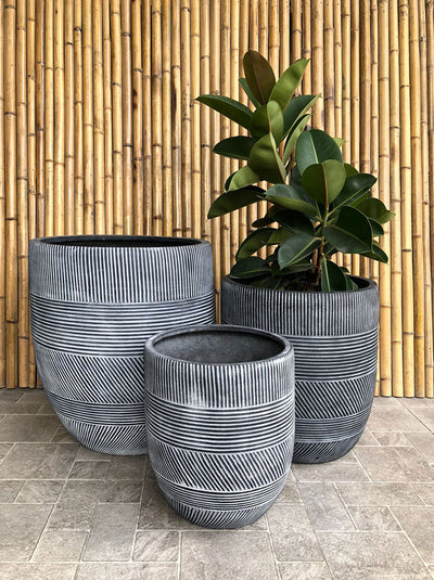 Diagonal Striped Pot