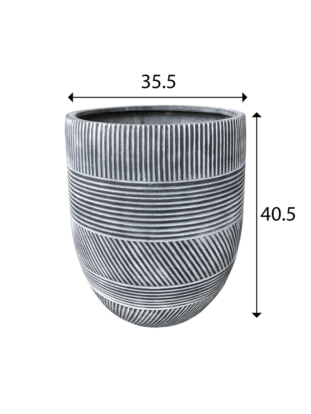 Diagonal Striped Pot