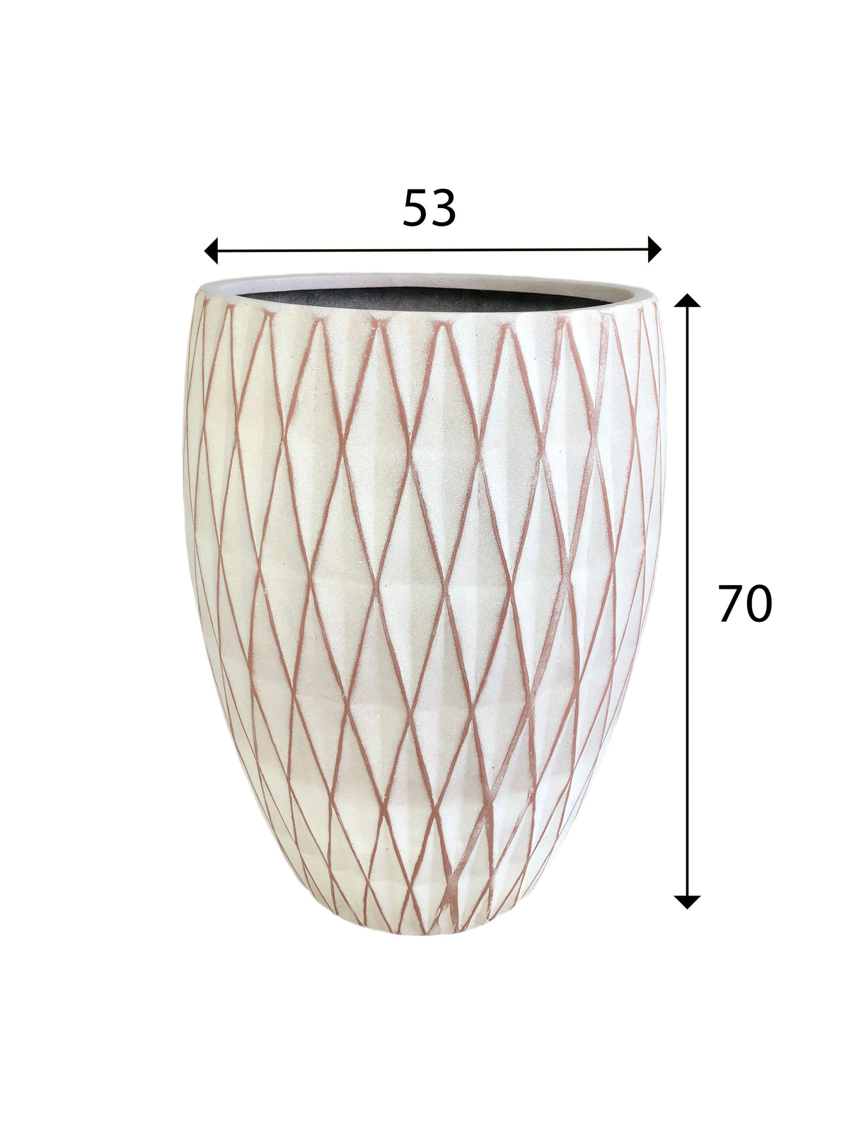Diamond Off White FRP Egg Pot