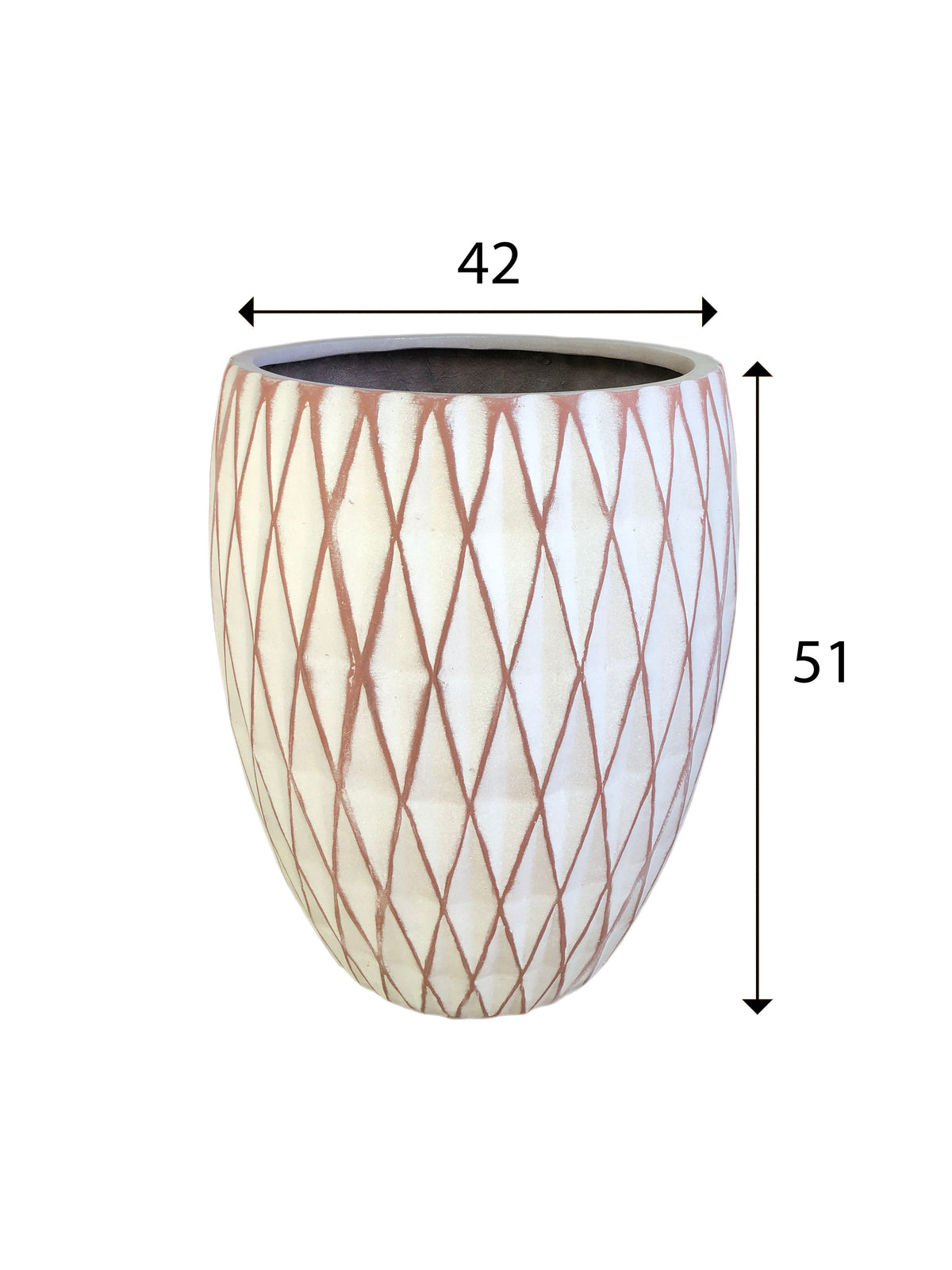 Diamond Off White FRP Egg Pot