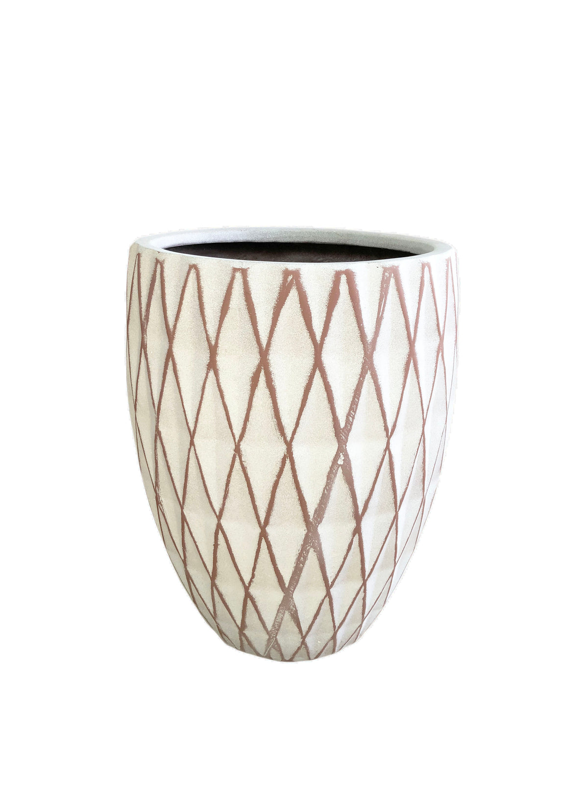 Diamond Off White FRP Egg Pot