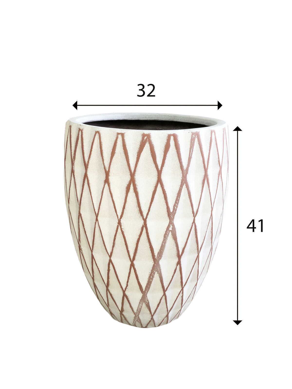 Diamond Off White FRP Egg Pot