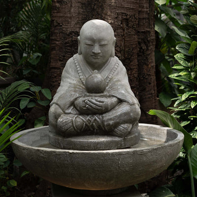 Monk With Stand And Bowl Fountain