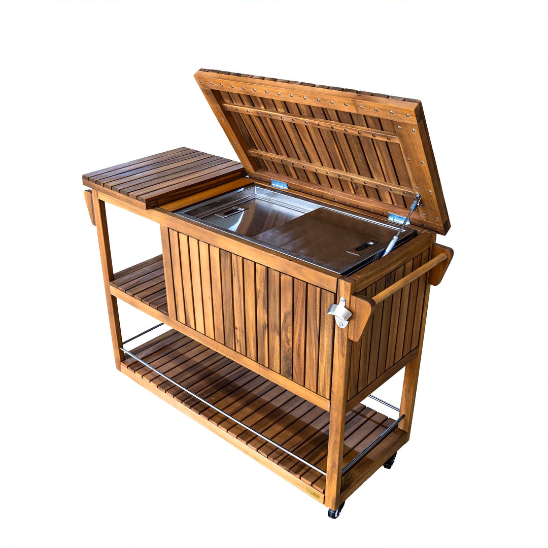 Clara Wooden Bar Cart On Wheels