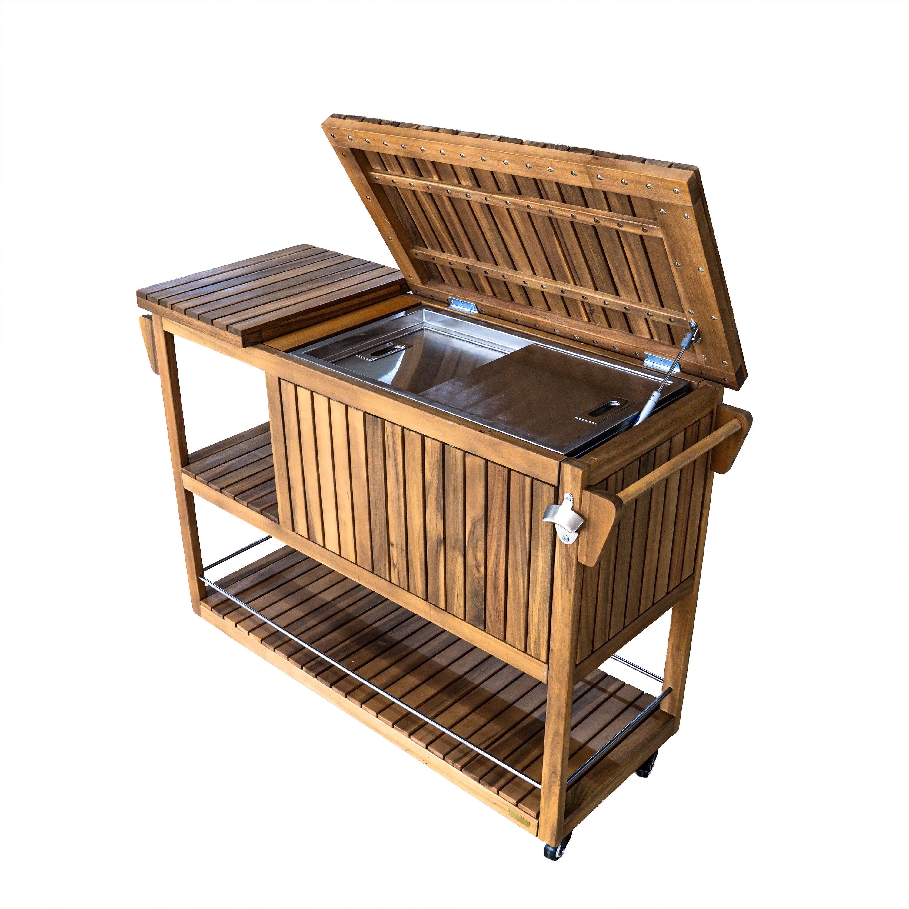 Clara Wooden Bar Cart On Wheels