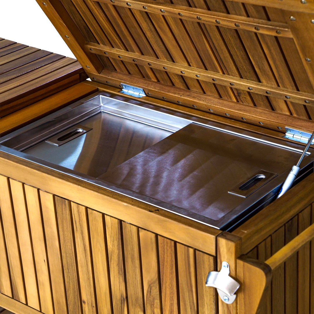 Clara Wooden Bar Cart On Wheels