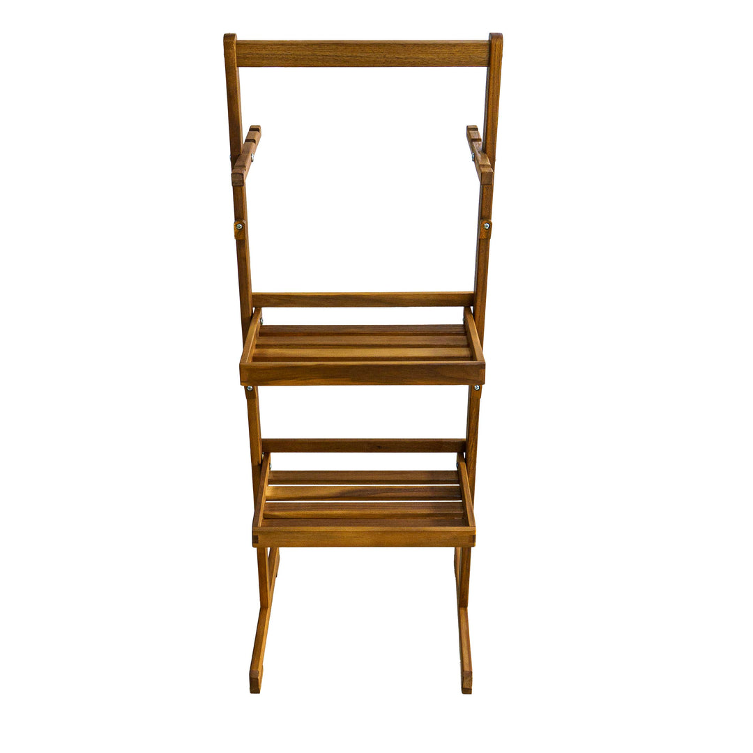 Clara Foldable Table Set With Shelf - Set Of 4