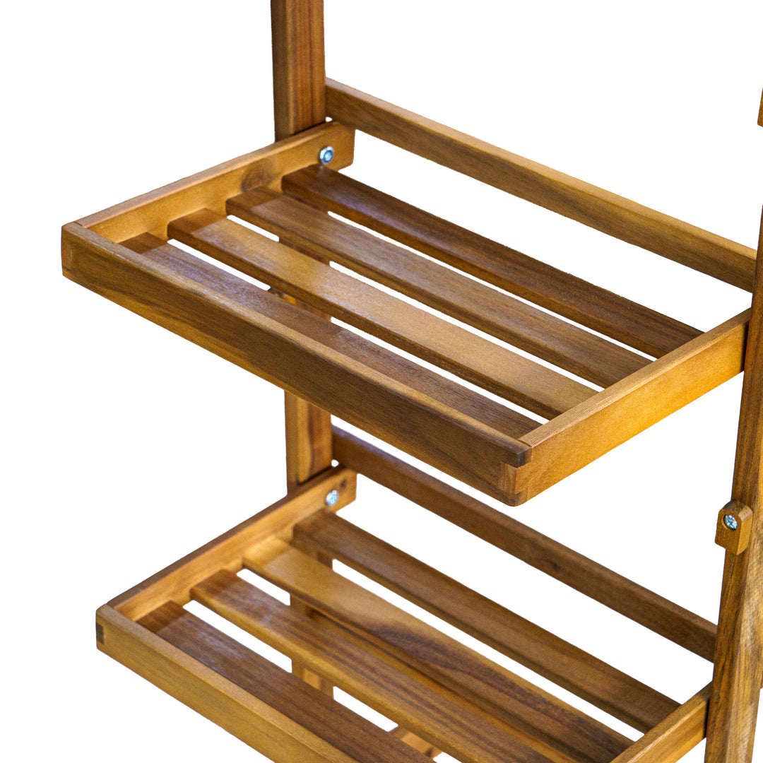 Clara Foldable Table Set With Shelf - Set Of 4