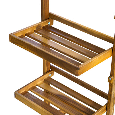 Clara Foldable Table Set With Shelf - Set Of 4