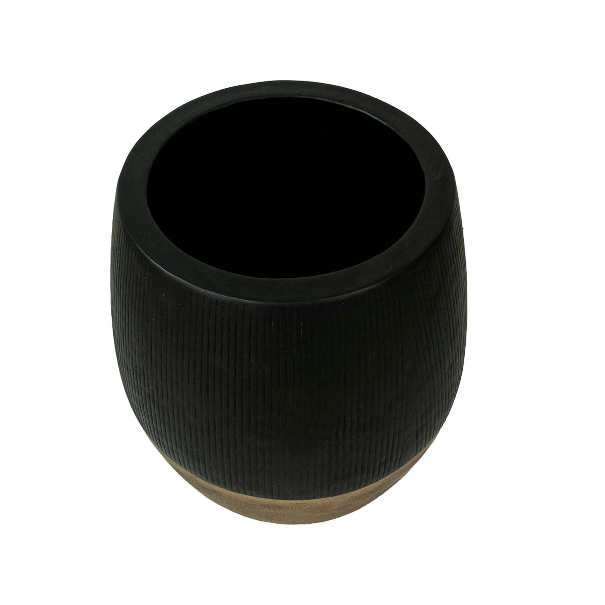 Black Fluted Pot