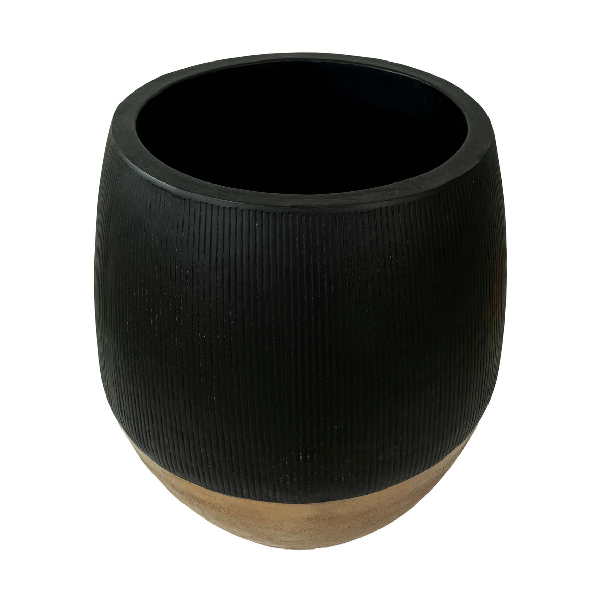 Black Fluted Pot