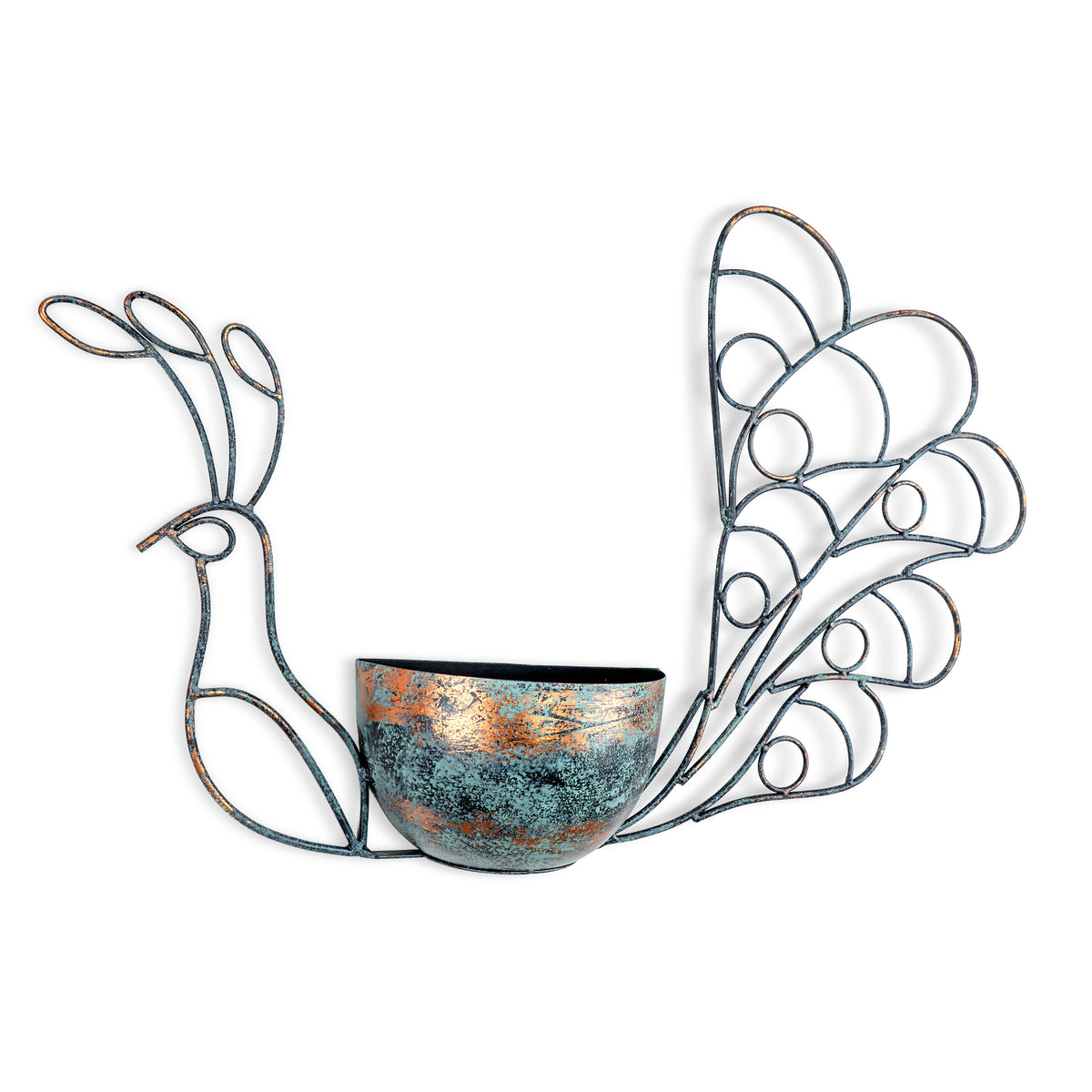 Sculpted Peacock Planter