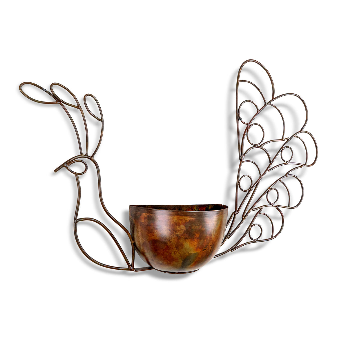 Sculpted Peacock Planter
