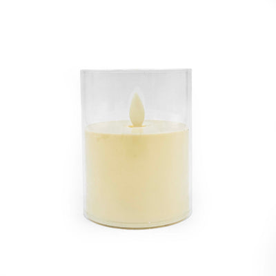 Acrylic Body Pillar Candle - 4 Inch