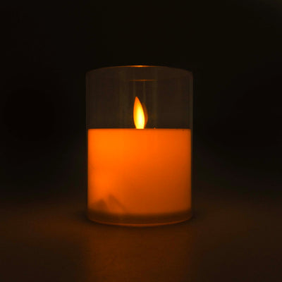 Acrylic Body Pillar Candle - 4 Inch