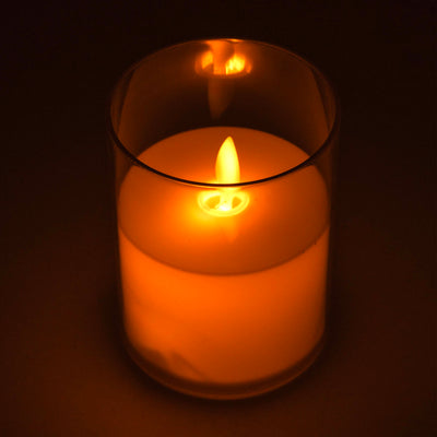 Acrylic Body Pillar Candle - 4 Inch