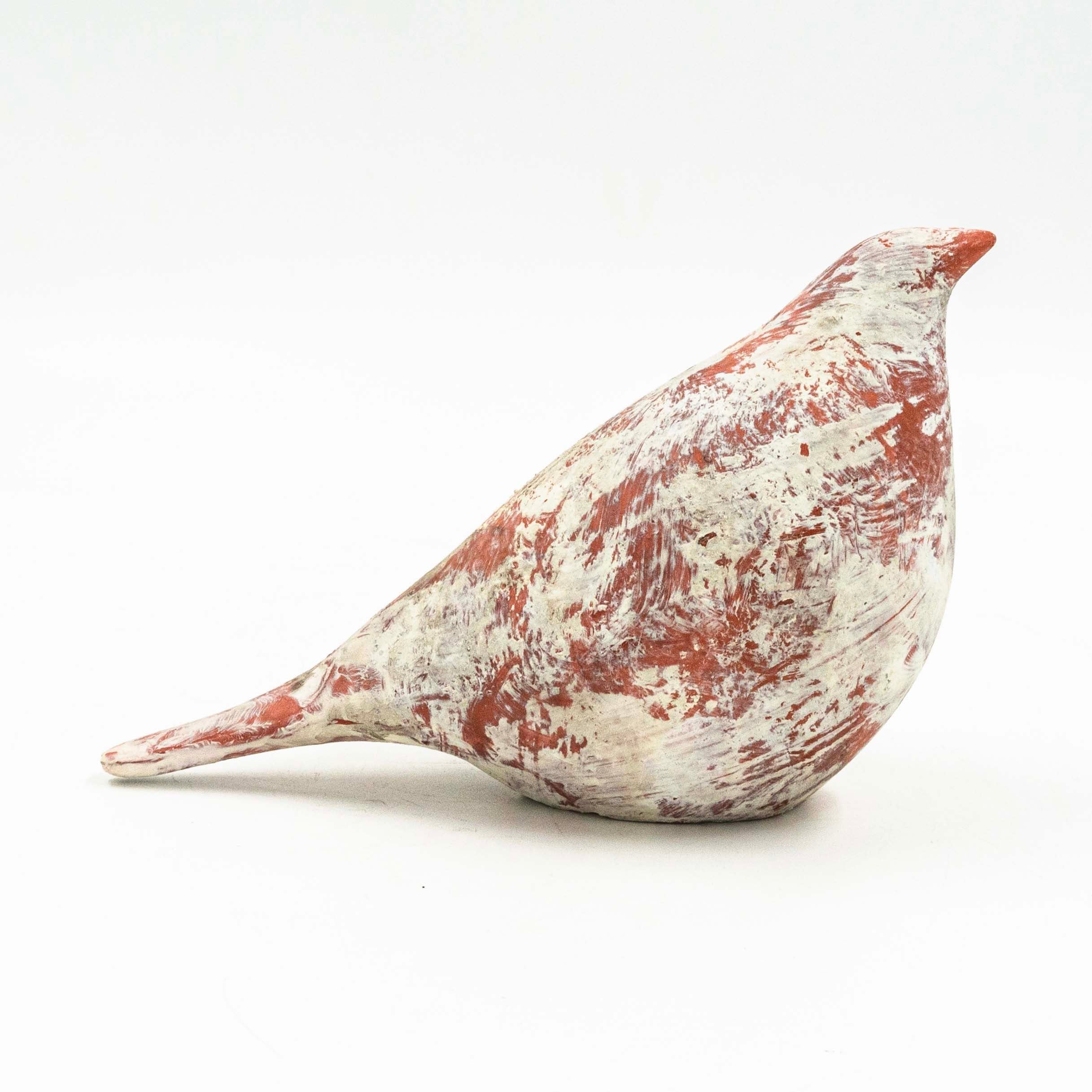 Fiber Clay Bird Facing Upside Decor