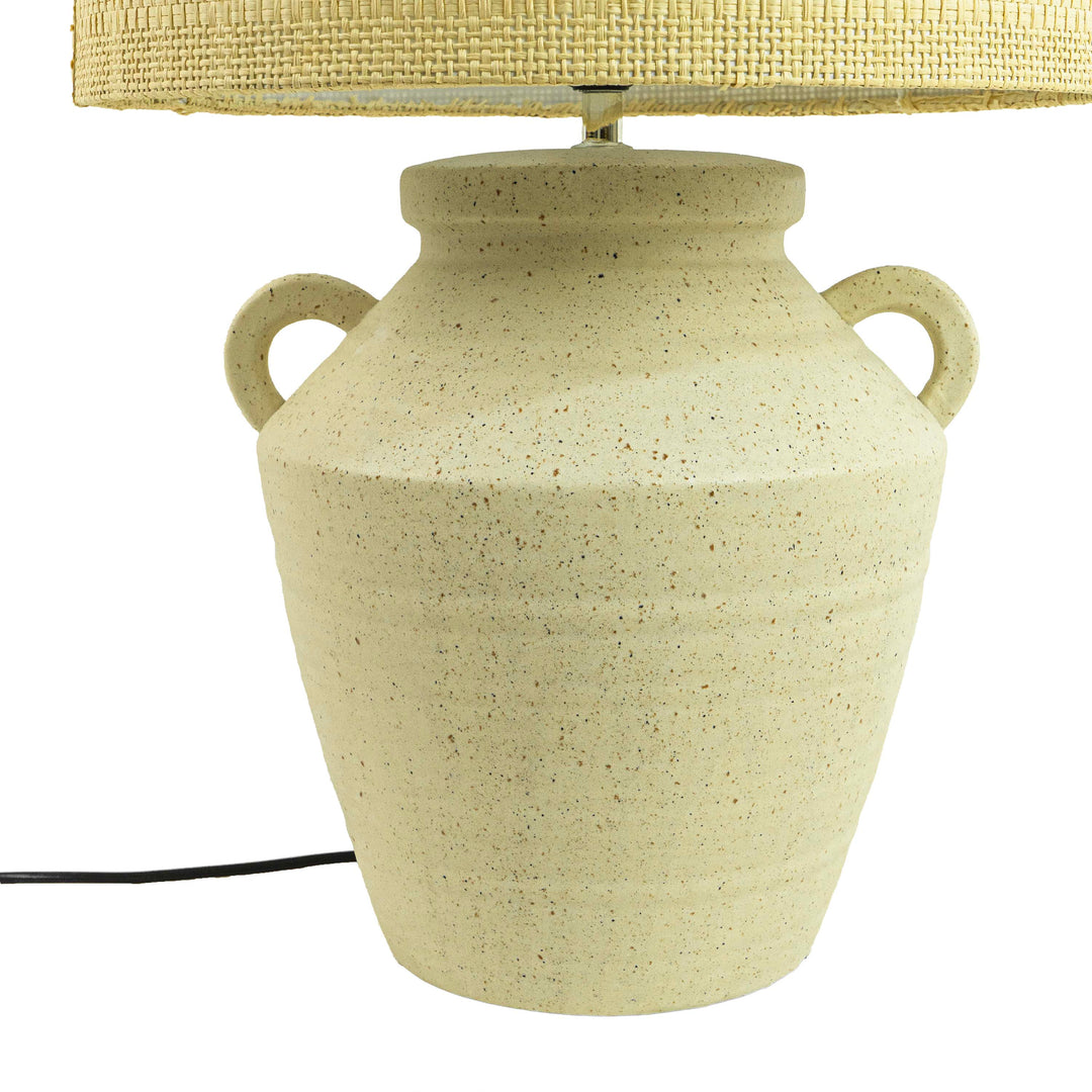 Ceramic Two Eared Vase Base Table Lamp