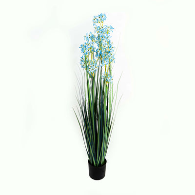 Faux Allium Grass With Pot - 4.5 Feet