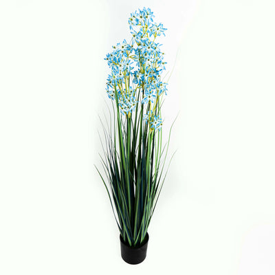 Faux Allium Grass With Pot - 4.5 Feet