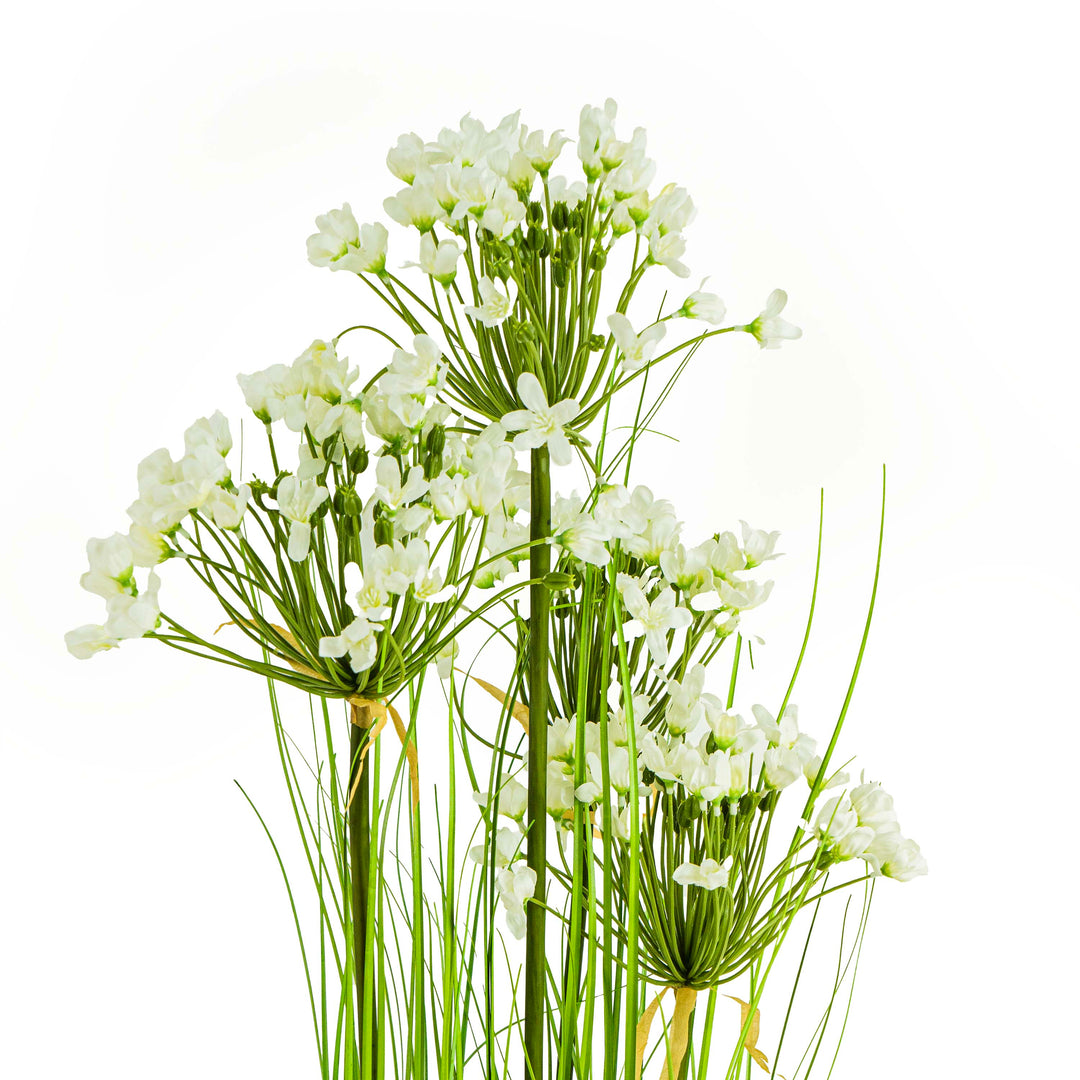 Faux Leek Flower Grass With Pot - 4.5 Feet