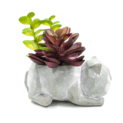 Cat Pot With Faux Succulent