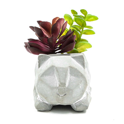 Cat Pot With Faux Succulent