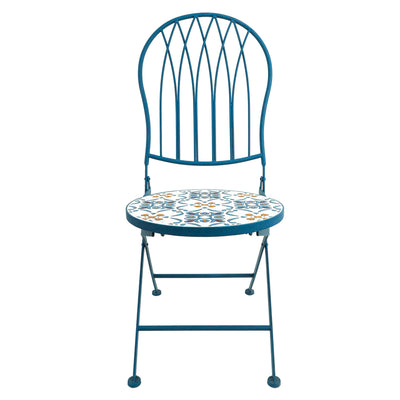 Blue Garden Table With Two Chairs