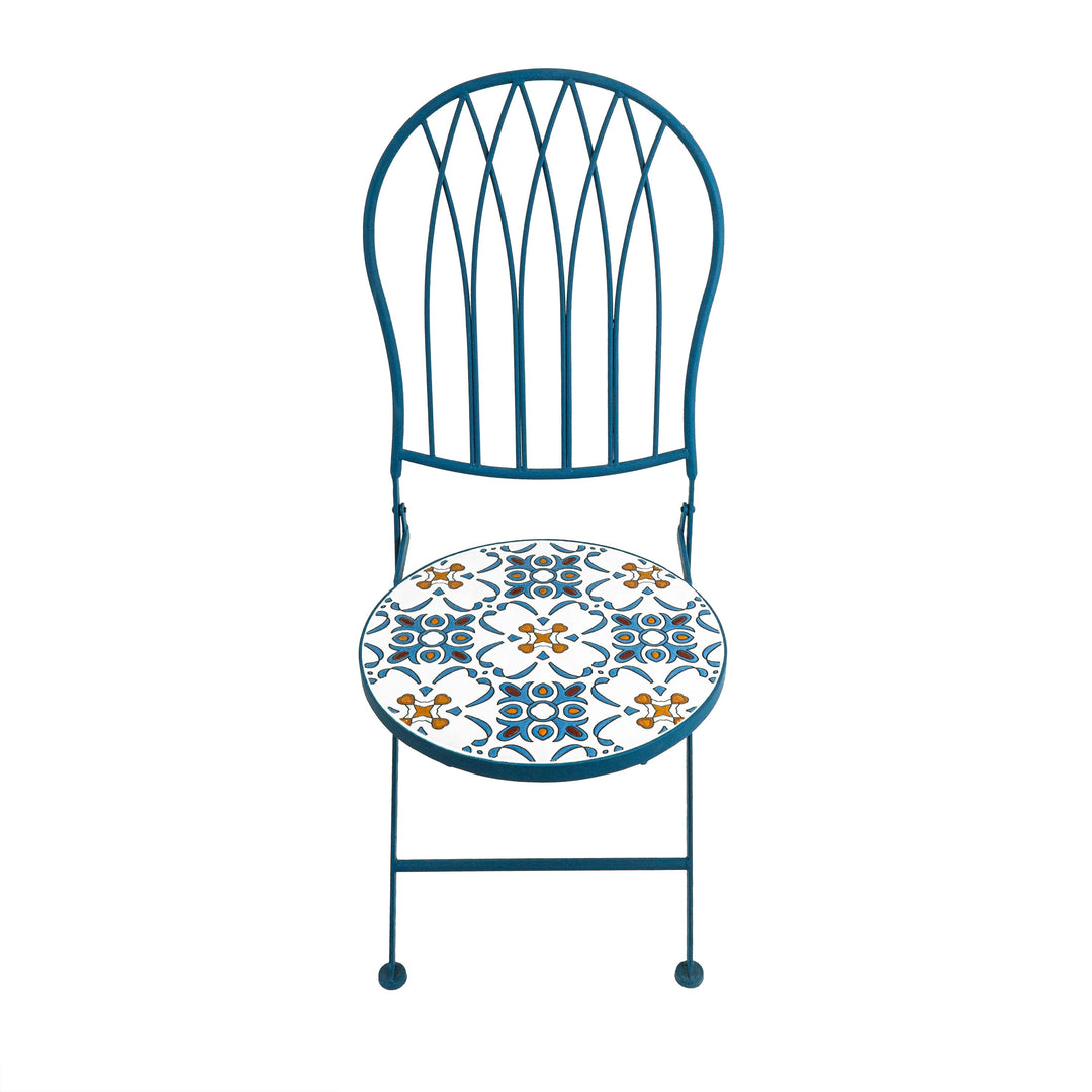 Blue Garden Table With Two Chairs