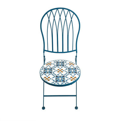 Blue Garden Table With Two Chairs