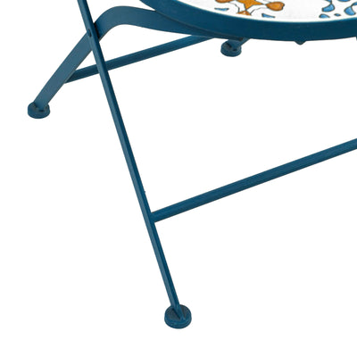 Blue Garden Table With Two Chairs