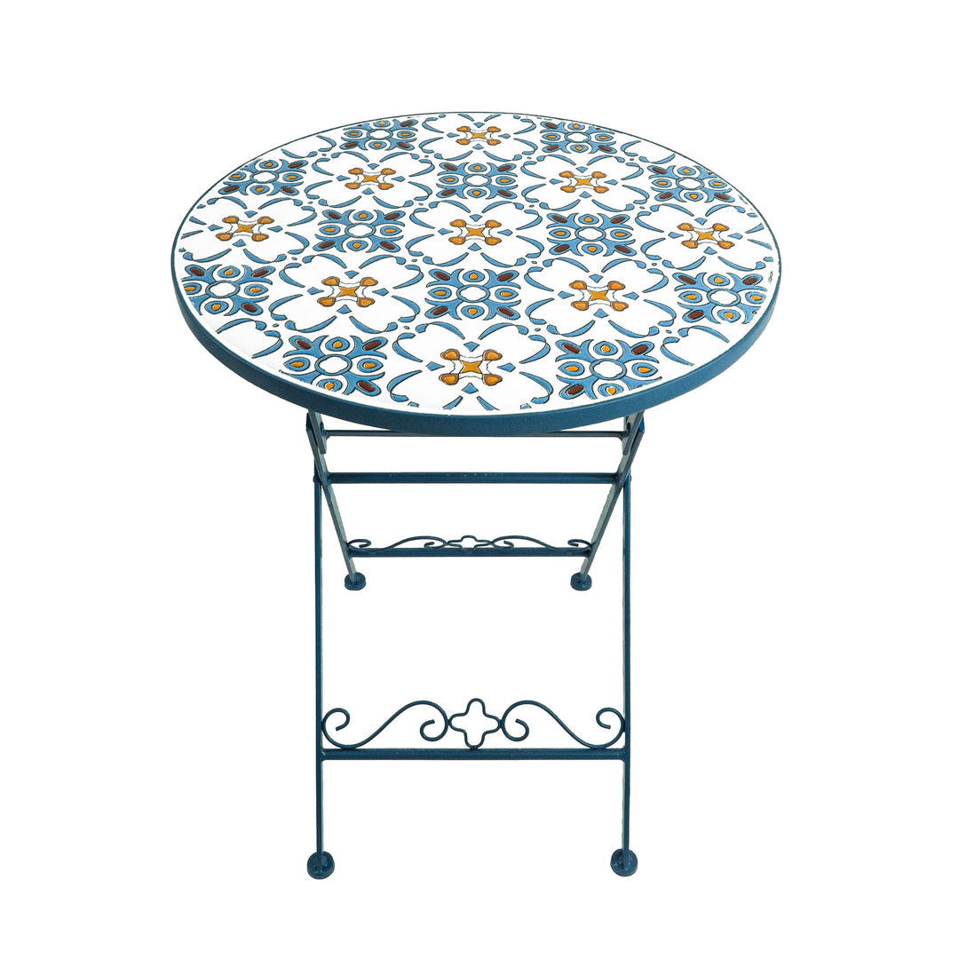 Blue Garden Table With Two Chairs