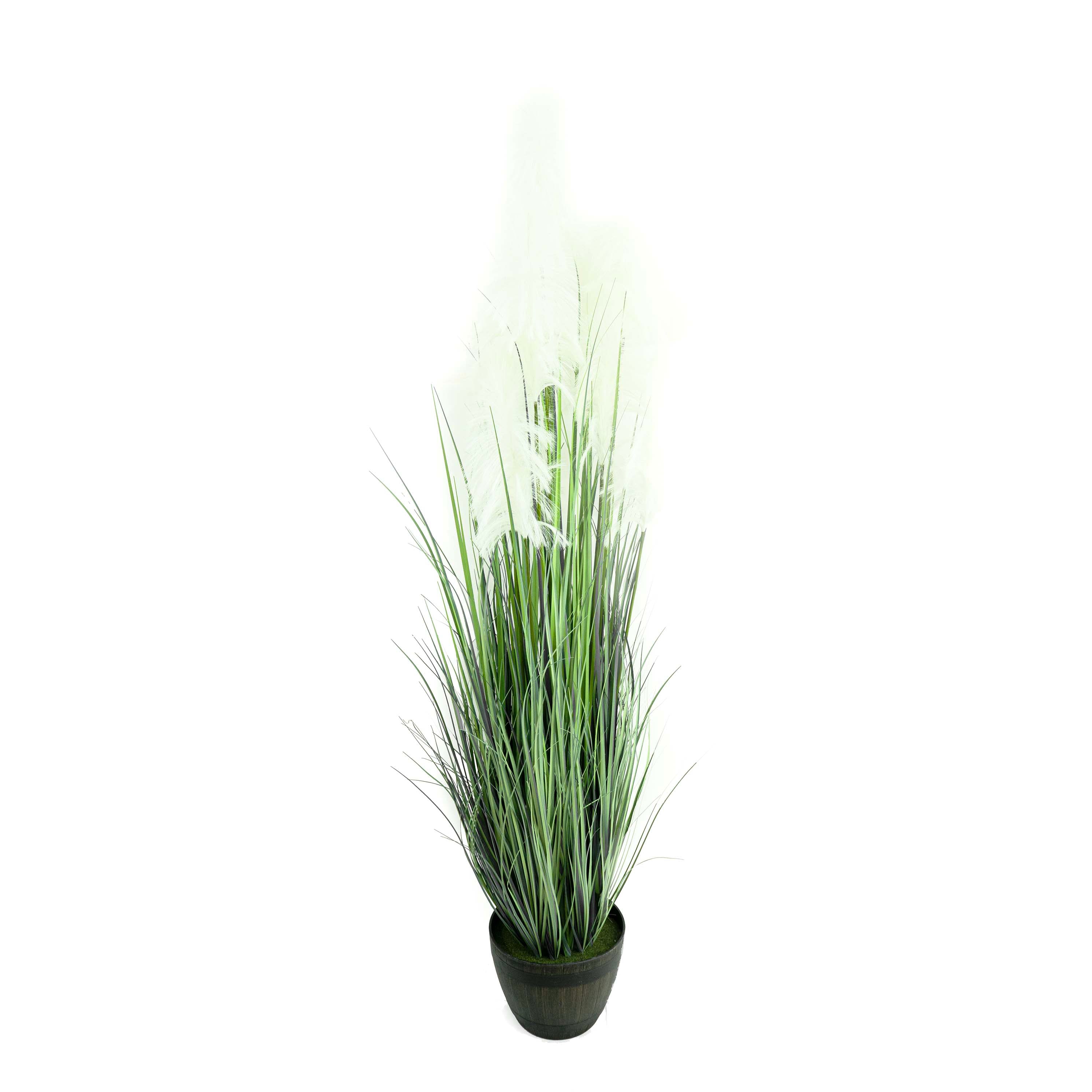 Faux Reed Grass With Pot - 8 Feet