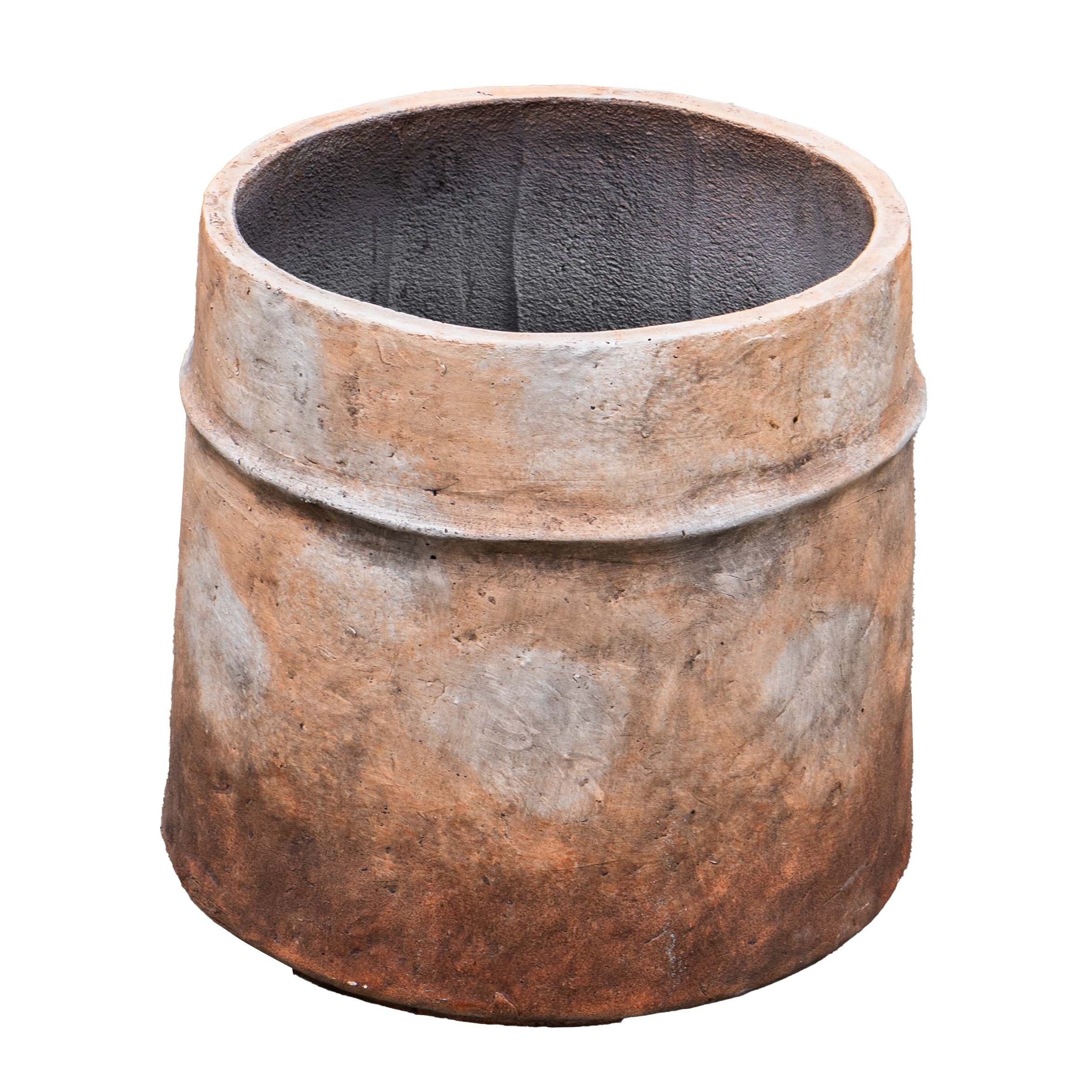 Fiber Clay Rustic Brown Wide Pot