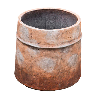 Fiber Clay Rustic Brown Wide Pot