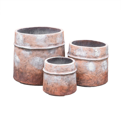 Fiber Clay Rustic Brown Wide Pot