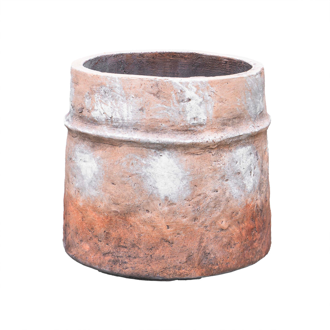 Fiber Clay Rustic Brown Wide Pot