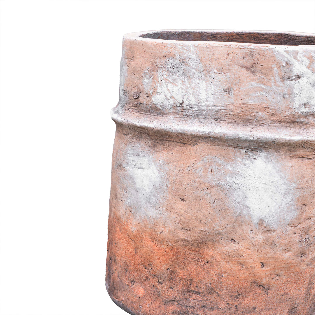 Fiber Clay Rustic Brown Wide Pot