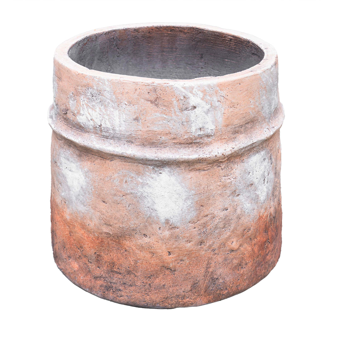 Fiber Clay Rustic Brown Wide Pot