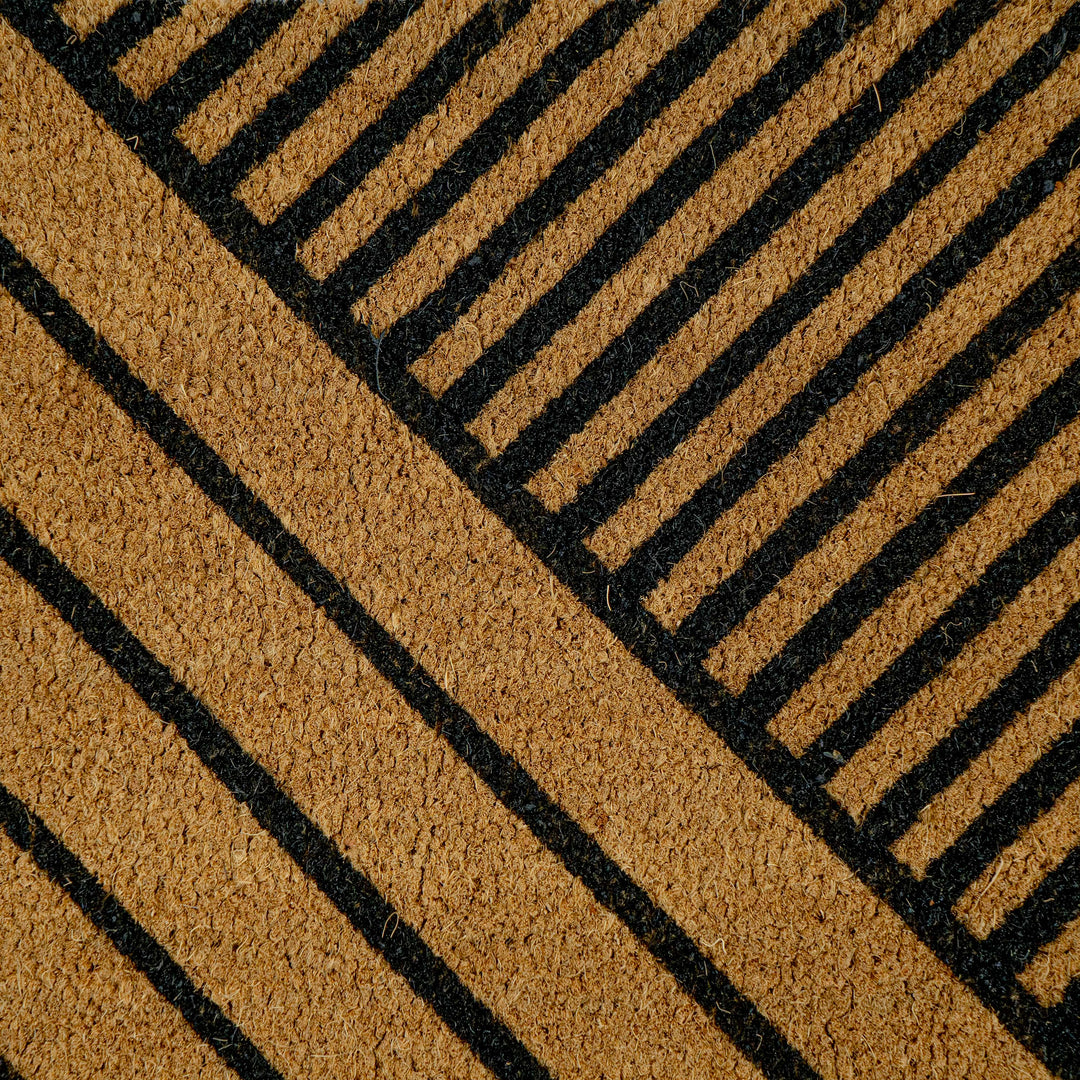 PVC Backed Coir Mat Lady Geometric