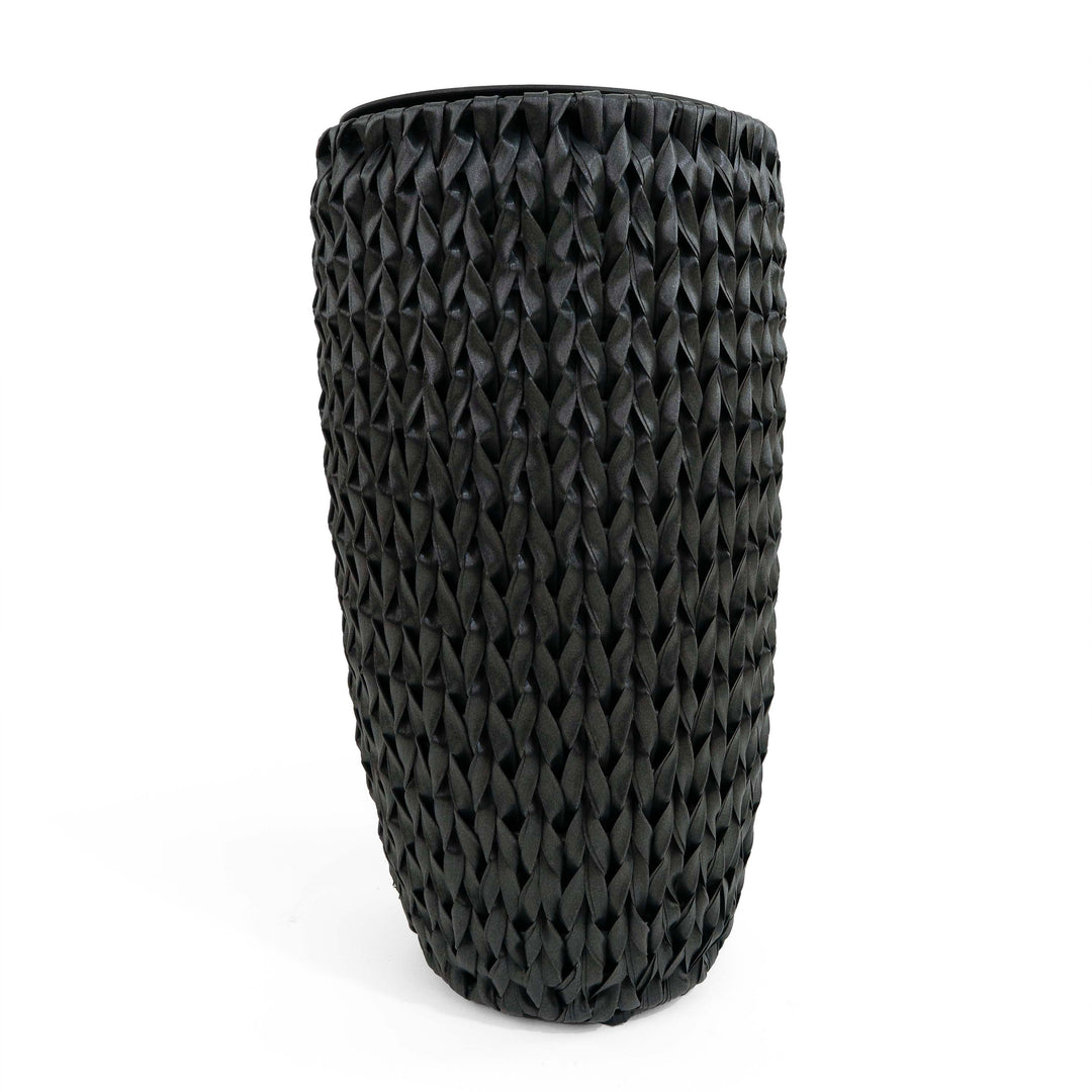 Fishbone Tall Planter Black