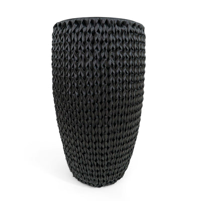 Fishbone Tall Planter Black