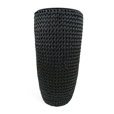 Fishbone Tall Planter Black