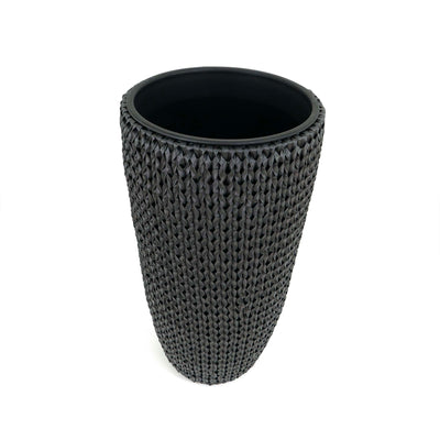 Fishbone Tall Planter Black