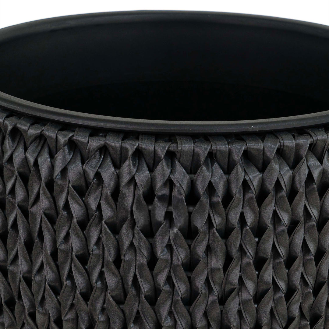 Fishbone Tall Planter Black