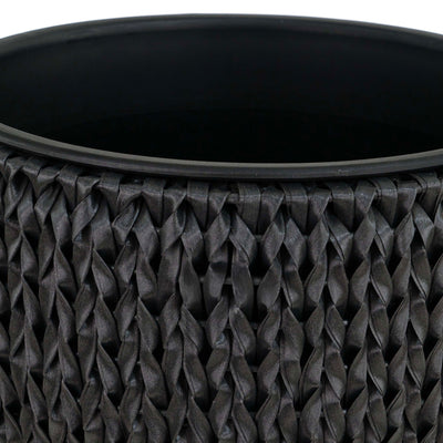 Fishbone Tall Planter Black